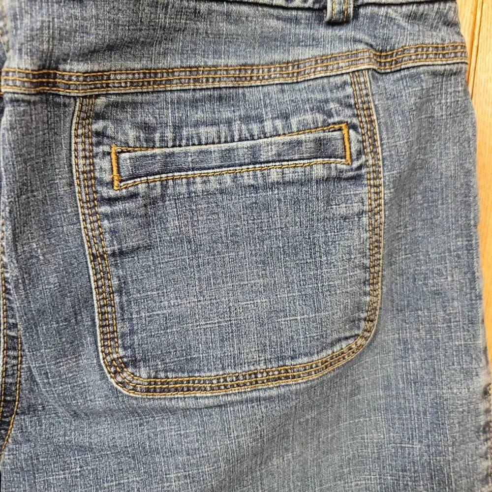 Ann Taylor LOFT Petites Blue Denim Bermuda Shorts Women 10P Wide Leg Stretch